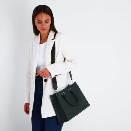Bag Female Tout with zipper, green color-8