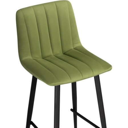 Stool Bar Dani Metal/velor, black/green 42x48x92 cm-4