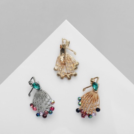 Brooch "Girl" Dancer (indivisible packing 12 pcs., Price per pc.), Mix color-2
