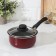 Bucket "Expert", 1.3 l, d = 16 cm, glass cover, plastic handle, anti -stick coating, burgundy color