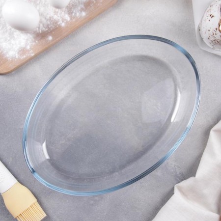 Oval shape for baking and baking of heat -resistant glass Borcam, 1.5 l, 18 × 26 cm, without a lid-1