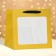 Crafts with a square bottom and window, 25 x 25 x 25 cm, gold with glitter