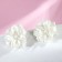Earrings plastic "Blocked bud" shine, white color