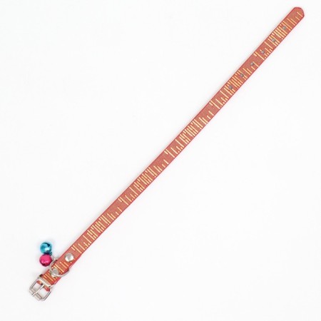 Collar "shiny strip", artificial leather, 31 x 1 cm, mix of flowers-5