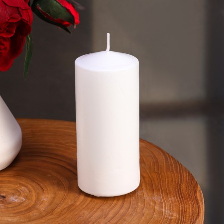 Candle cylinder, 5x12 cm, set 2 pcs, white-4