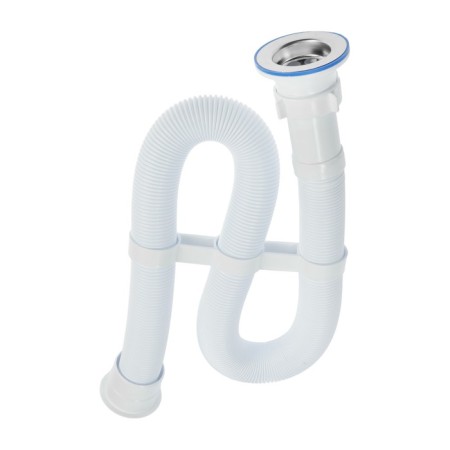 Hofrosiphon ORIO AS-3011, 1 1/2 "x40/50 mm, with a stainless grill d = 70 mm, l = 1000 mm, white
