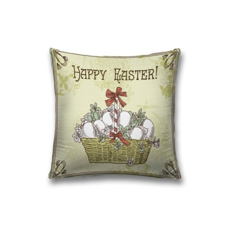 Decorative pillowcase "Vintage Easter postcard", on a zipper, size 45x45 cm