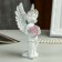 Souvenir Polystone "Angel in a pink wreath with a heart from roses" MIX 15x7.8x5.5 cm