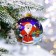 Christmas tree toy ball "Santa Claus with a lantern", 80 mm, glass, manual painting