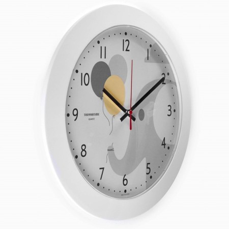 Wall clock, series: interior, "elephant", smooth move, d-30.5 cm-1