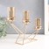 Summary metal, glass for 3 candles "branches with leaves. Geometry" D-5 cm gold 35x8x26 cm 94487