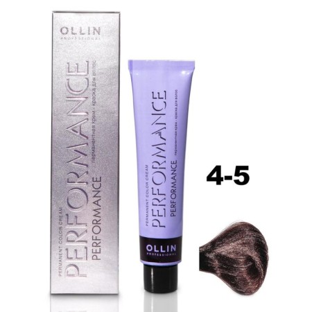 OLLIN PROFESSIONAL PERFORMANCE hair cream, tone 4/5 Mahagonic brown-haired, 60 ml