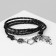 Unisex Bracelet "Gravity" helm and anchor, black color with silver, 77 cm