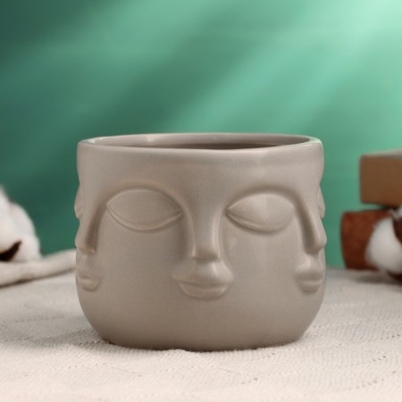 Kashpo "Many -sided" beige, 12x12x9cm-1