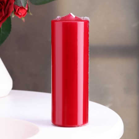 Candle - cylinder, 5x15 cm, lacquered burgundy, 14 hours-2