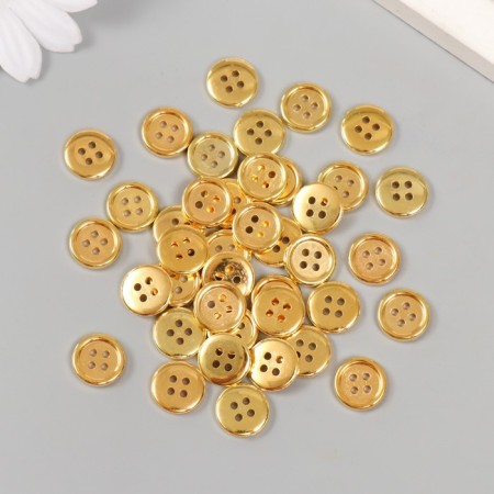 Buttons plastic 4 PROWLE "Gold" 1.2x1.2 cm set 40 pcs-2