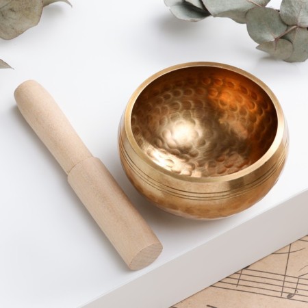 Musical instrument Singing bowl Music Life, golden, 8 cm-1