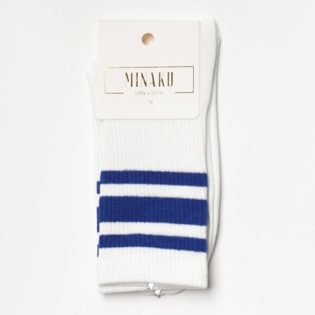 Minaku socks white/blue color, rr 36-41 (23-27 cm)-2