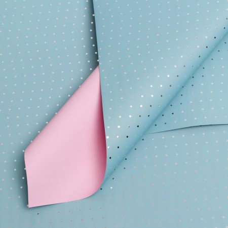 Matte film "Silver peas" pink, blue, 0.58 x 0.58 m-1