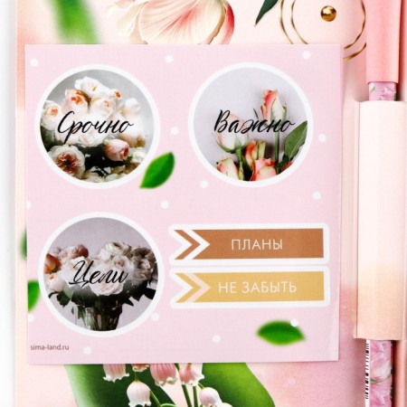 Set "since March 8", paper block 30 liters, blue paste pen 1.0 mm and 5 pcs of stickers-3