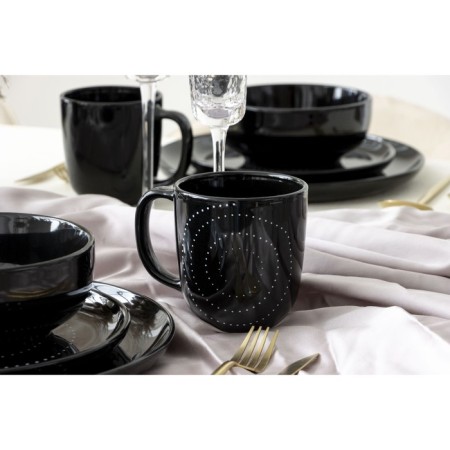Ceramic "Ornament" mug, 450 ml, black color-13