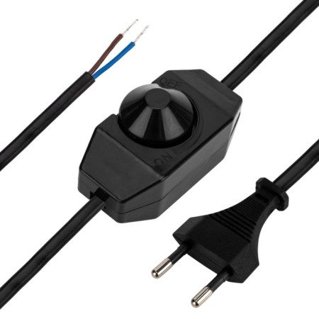 Network cord with dimmer, 2x0.75 mm², 2 m black rexant