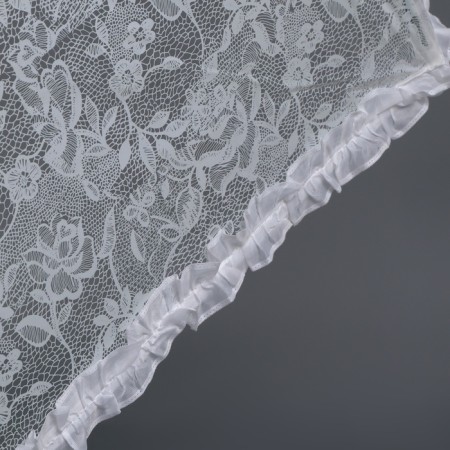 Umbrella - semi -automatic “lace” cane, 8 knitting needles, r = 40 cm, white/transparent color-6