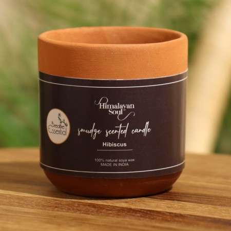 Aromatic candle in a jar of 70 g, soy wax, hibiscus-3