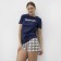 Homemade female set (T-shirt, shorts), dark blue color, size 48