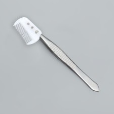 Pinzet straight, narrow, with a comb, 8.8 cm, in a case, color mix