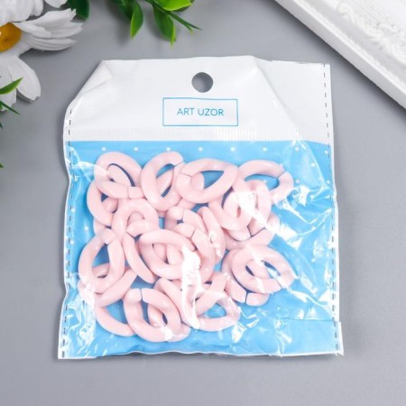 Decor for creativity Plastic "Ring for the chain" Direct pink set 25 pcs 2.3x1.65 cm-3
