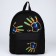 Backpack school textile "imprint", with a pocket, black color