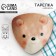 Ceramic plate "Bear", 13.5 x 13.5 cm, beige color