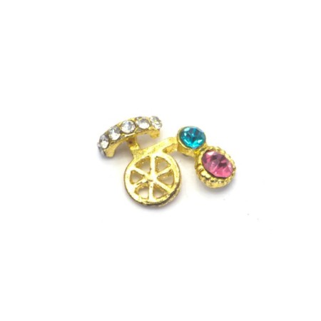 Metal fittings Pole "bicycle", rhinestones, 4 pcs