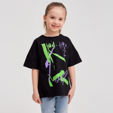 T -shirt Children's Minaku Graffiti, Black Color, Height 116-5