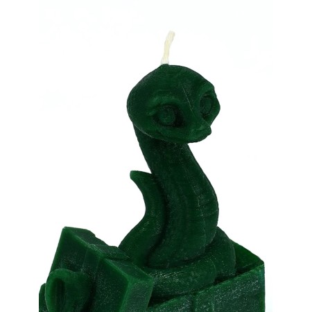 Interior candle in the box "Snake with a gift", green 77 x 61 x 35-5