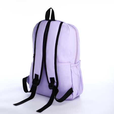 School backpack from textiles on lightning, 3 pockets, lilac color-3