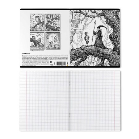 Notebook of 48 sheets in the Erichkrause cage monochrome history, cover coated cardboard, block offset, 5v, mix-7