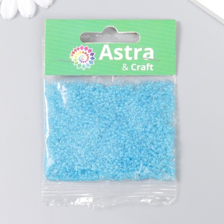 Beads "Astra" 11/0, 20 g (133V blue/transparent with a color center)-2