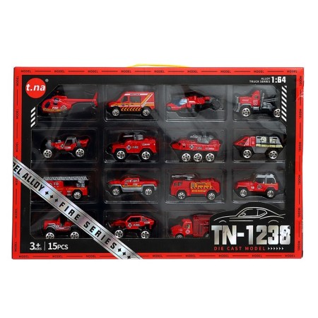 Set of metal machines "Fire Service", in the set 15 pcs-15