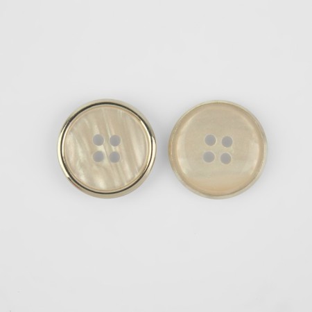 A set of buttons, 4 punctures, d = 18 mm, 5 pcs, milk/gold color-2