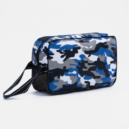 Lightning cosmetic bag, blue color/camouflage