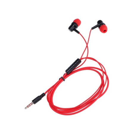 Headphones Krutoff HF-X61, vacuum, microphone, 106 dB, 16 Ohm, 3.5 mm, 1 m, red-1