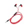 Headphones Krutoff HF-X61, vacuum, microphone, 106 dB, 16 Ohm, 3.5 mm, 1 m, red