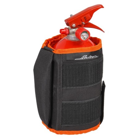 Firetrack case for fire extinguisher OP-1-OP-5, automobile, polyester, black/orange
