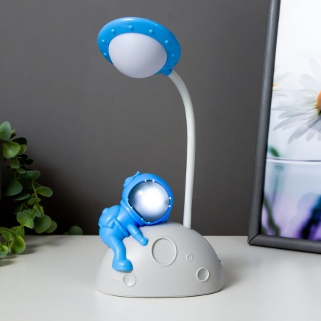 Board lamp "Cosmonaut on the Moon" LED 3W USB AKB White-blue 11.5x7.5x28 cm-3