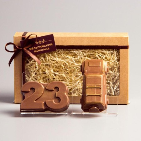 Belgian chocolate, 2 in 1 "February 23 + jeep", 160 g-2