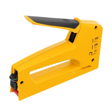 Furniture stapler Denzel 40214, aluminum corps, types of brackets 53, 300, 500-1