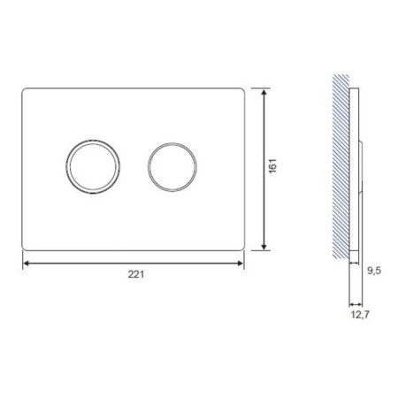 Cersanit Accento Circle button, pneumatic, chrome, glossy-3