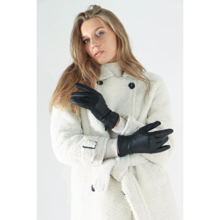 Female gloves, size 9, with insulation, black color-1